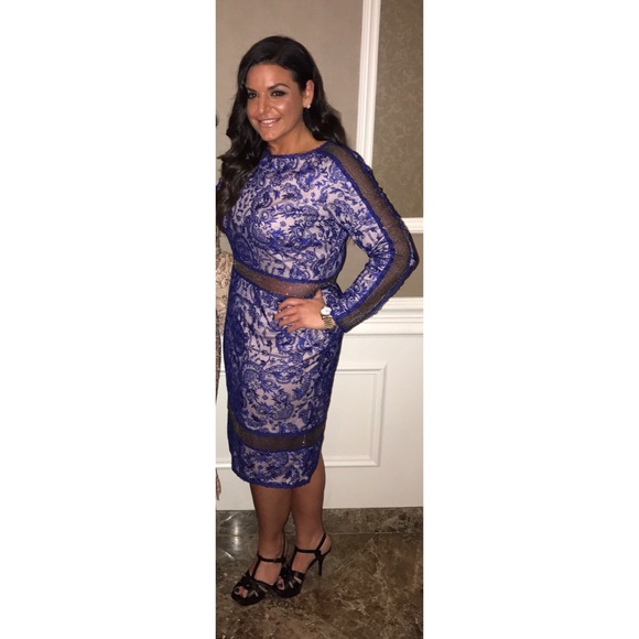 Blue Lace Cocktail Dress - Picture 5 of 5